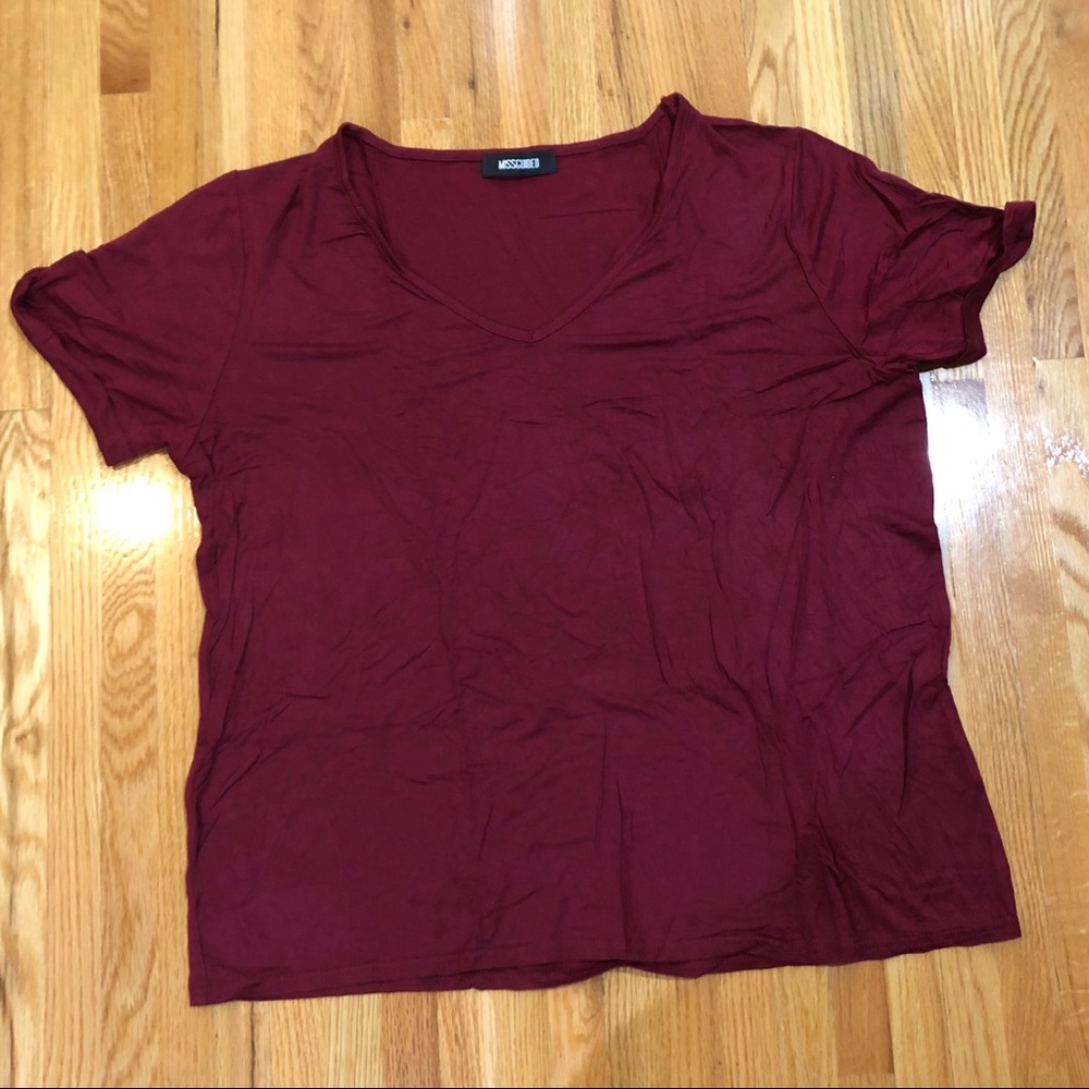 Missguided basic maroon tee - Picture 2 of 3